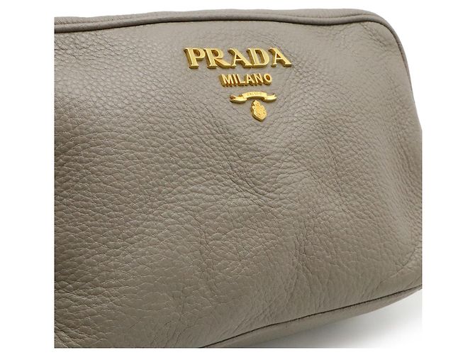 Prada 1BH082 Leder 2-Wege Schultertasche Braun - Ansicht 8