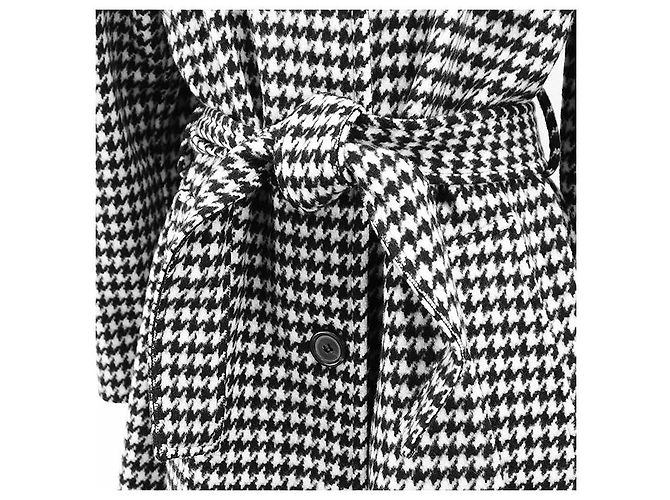 Miu Miu Houndstooth Virgin Wool Coat Black - view 13