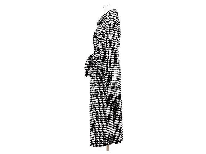 Miu Miu Houndstooth Virgin Wool Coat Black - view 15
