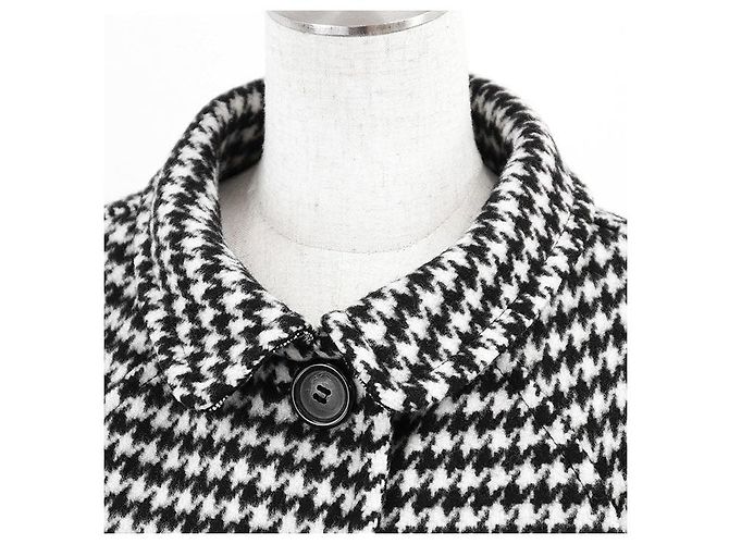 Miu Miu Houndstooth Virgin Wool Coat Black - view 3