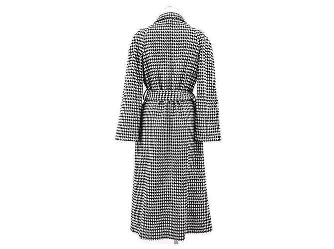 Miu Miu Houndstooth Virgin Wool Coat Black - view 5