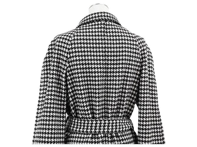 Miu Miu Houndstooth Virgin Wool Coat Black - view 6