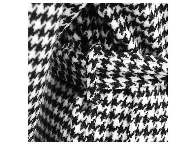 Miu Miu Houndstooth Virgin Wool Coat Black - view 7