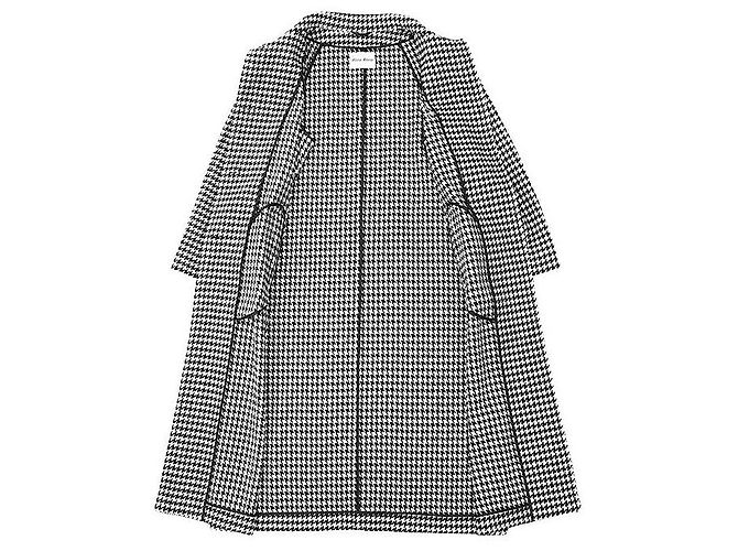 Miu Miu Houndstooth Virgin Wool Coat Black - view 8