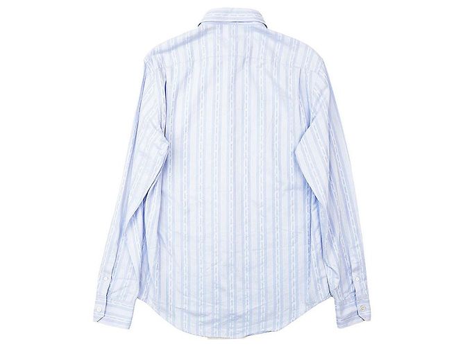 Camisa de algodón a rayas con cadena logo LV Louis Vuitton Azul - vista 6