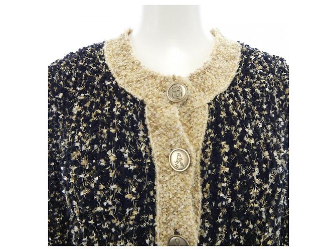 Chanel Long Cardigan Long Cardigan Negro Dorado - vista 6