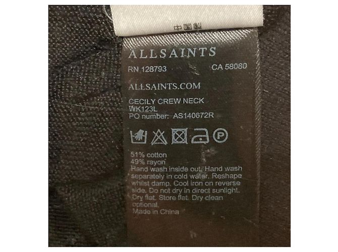 Autre Marque All Saints CECILY CREW NECK Knitwear Nero - vista 7