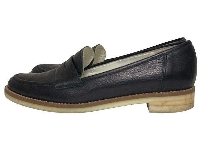 LANVIN en Bleu Leder-Loafer Schwarz - Ansicht 2