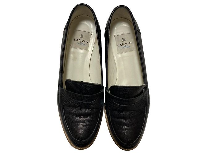 LANVIN en Bleu Leder-Loafer Schwarz - Ansicht 5