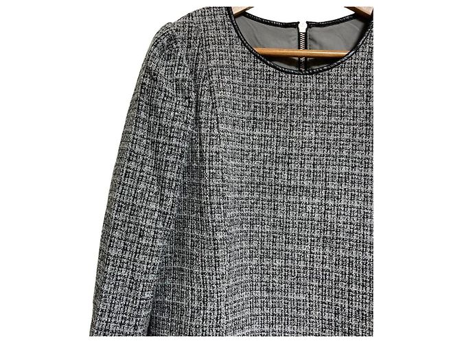 Autre Marque Abito in Tweed Mystrada con Piume sull'Orlo Marrone - vista 3