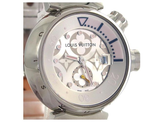 Reloj Louis Vuitton Tambour Diving de acero inoxidable Rosa - vista 5