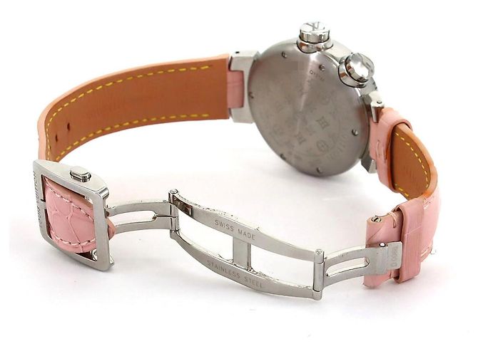 Reloj Louis Vuitton Tambour Diving de acero inoxidable Rosa - vista 7