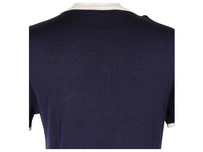 Chanel Oberteil aus Baumwollstrick Blau Marineblau - Ansicht 4