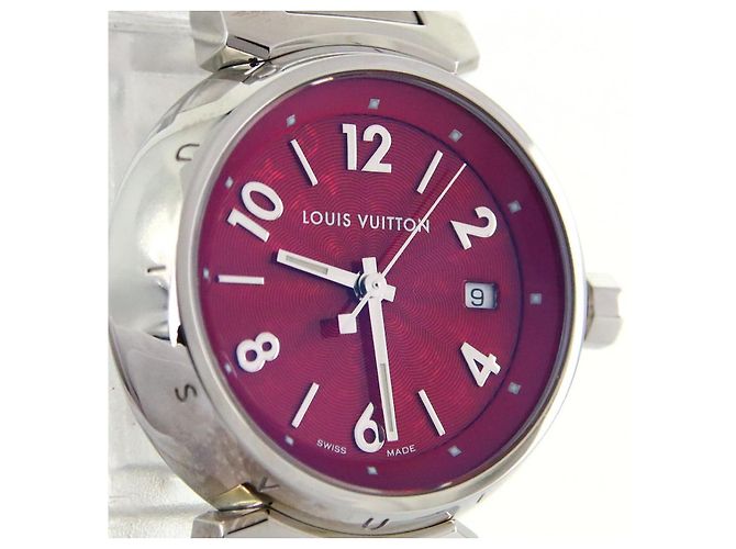 Reloj Louis Vuitton Tambour de acero inoxidable Roja - vista 6