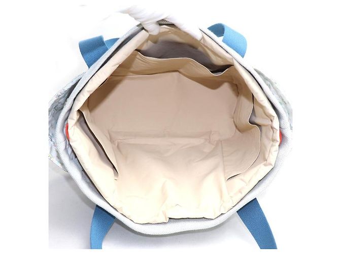 Borsa Cabriole Toile Hermès Blu - vista 4