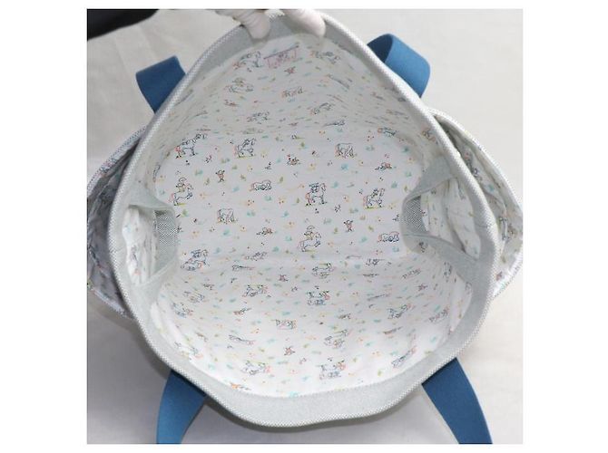 Borsa Cabriole Toile Hermès Blu - vista 5