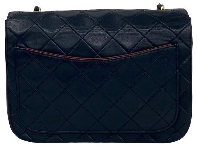 Borsa a tracolla Chanel Matelassé in pelle di agnello Blu - vista 5