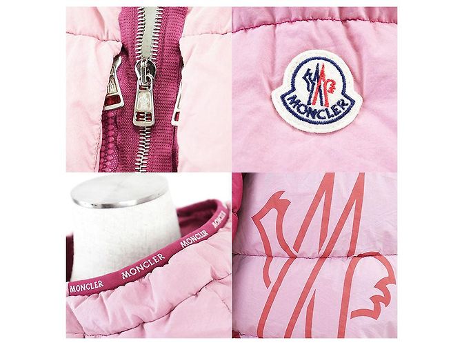 Giacca in piumino Moncler PAVIOT in cotone e nylon Rosa - vista 3
