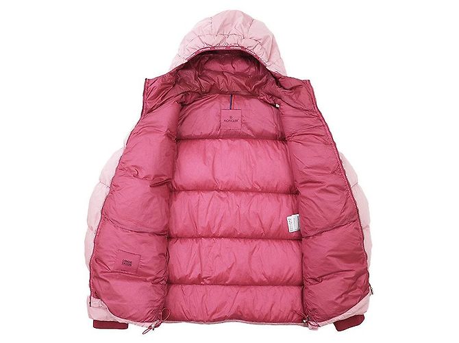 Giacca in piumino Moncler PAVIOT in cotone e nylon Rosa - vista 7
