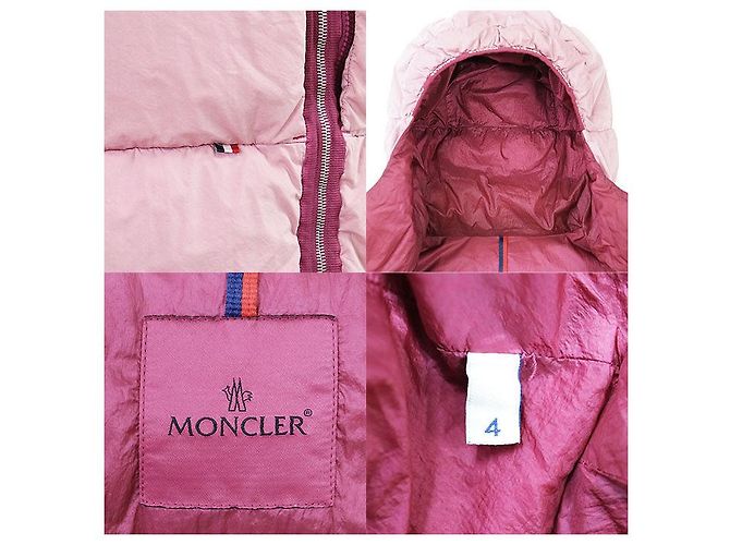 Giacca in piumino Moncler PAVIOT in cotone e nylon Rosa - vista 9