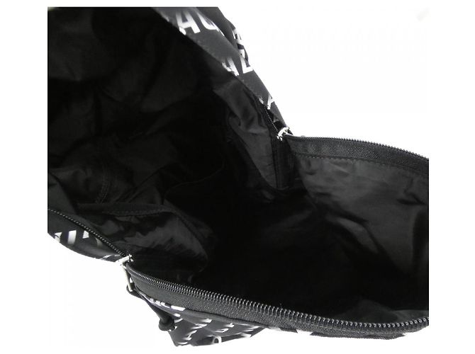 Balenciaga Wheel Nylon-Rucksack Schwarz Weiß - Ansicht 8