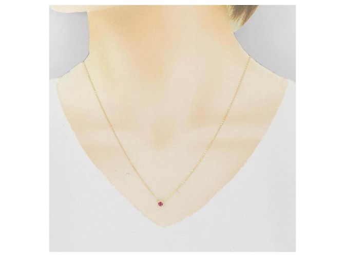 Autre Marque Au750 Ruby Necklace Golden - view 6