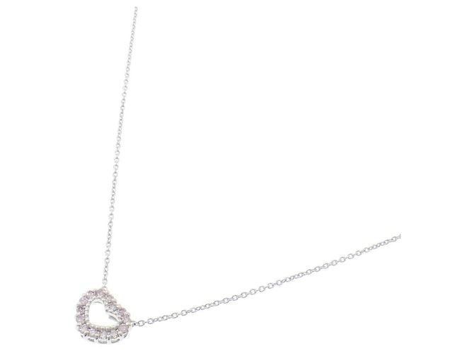 Autre Marque Collana in oro bianco Au750 e diamanti rosa - vista 2