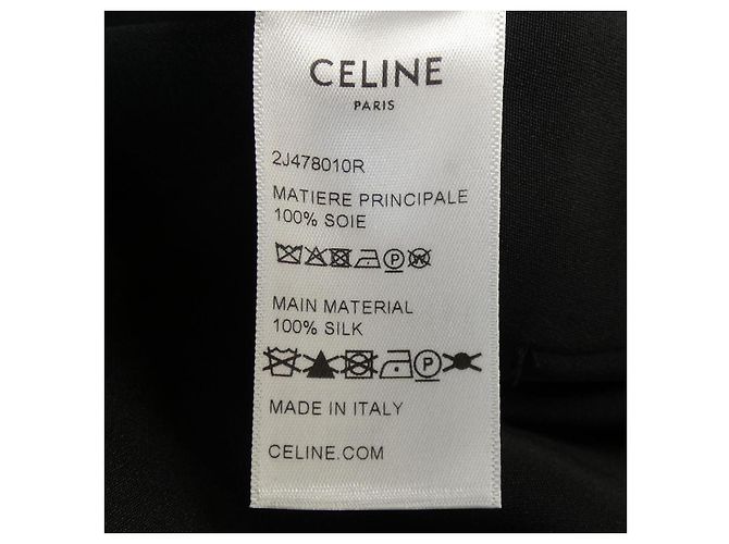 Céline Falda de seda negra Celine Negro - vista 3