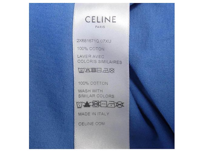 Céline T-Shirt aus Baumwolle Blau - Ansicht 3