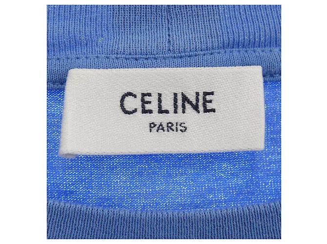 Céline T-Shirt aus Baumwolle Blau - Ansicht 4