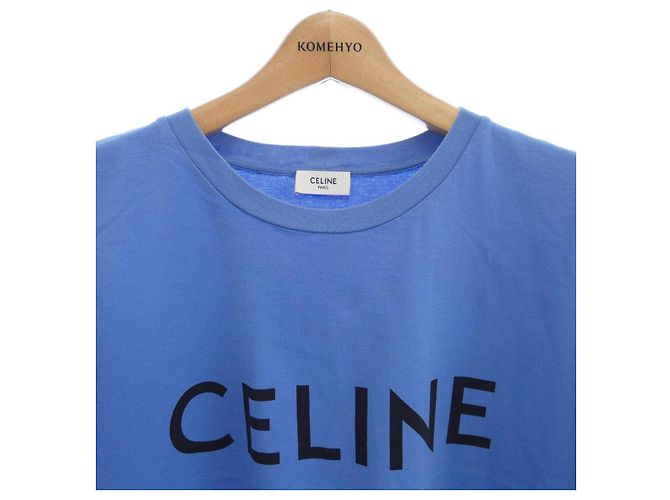 Céline T-Shirt aus Baumwolle Blau - Ansicht 5
