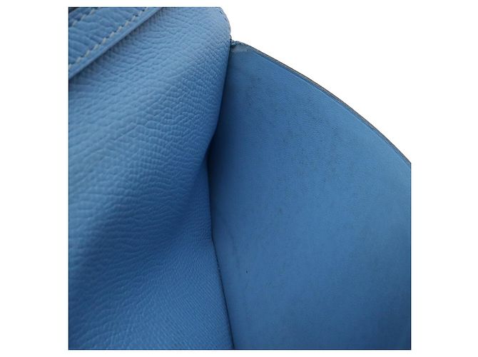 Portafoglio lungo Hermès Béarn 2PLIS VEAU EPSOM Blu - vista 6