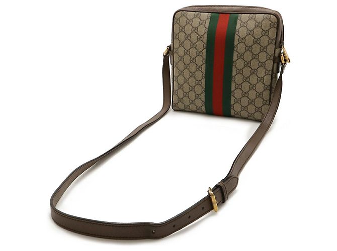 Borsa a tracolla Gucci Ophidia GG Supreme Rosso Beige Verde - vista 2