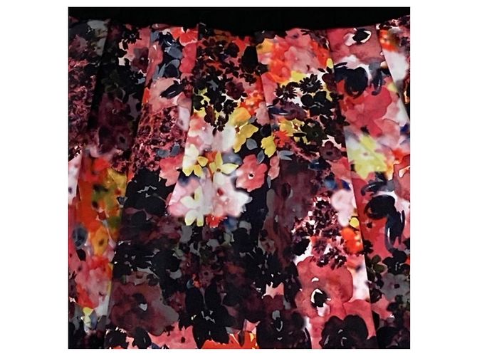 Saia com estampa floral LANVIN en Bleu Preto Vermelho - vista 2
