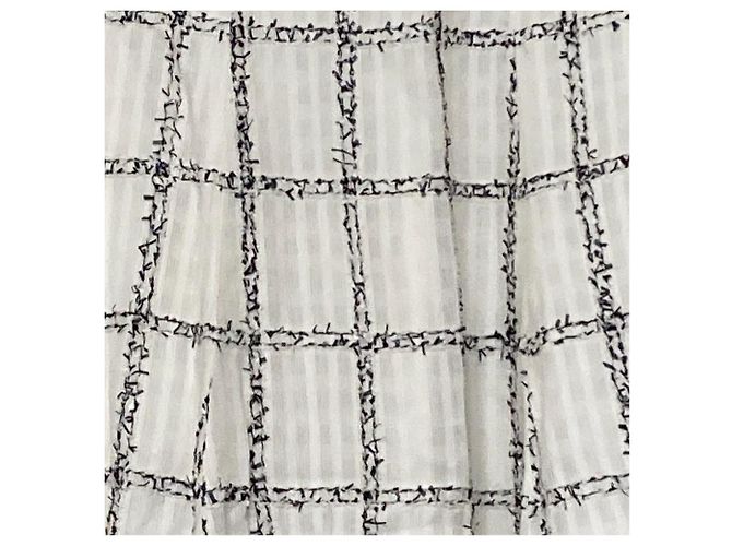 Autre Marque Falda larga acampanada de cuadros Jusglitty Check Flare Long Skirt Blanco - vista 2