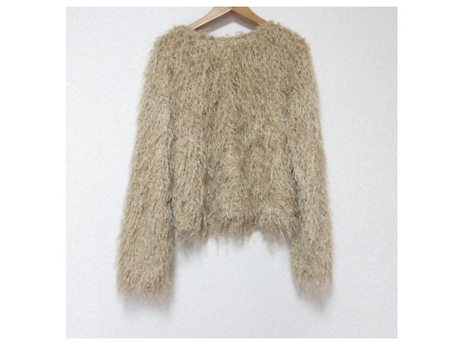 Autre Marque Discoat Shaggy Strickpullover Beige - Ansicht 2