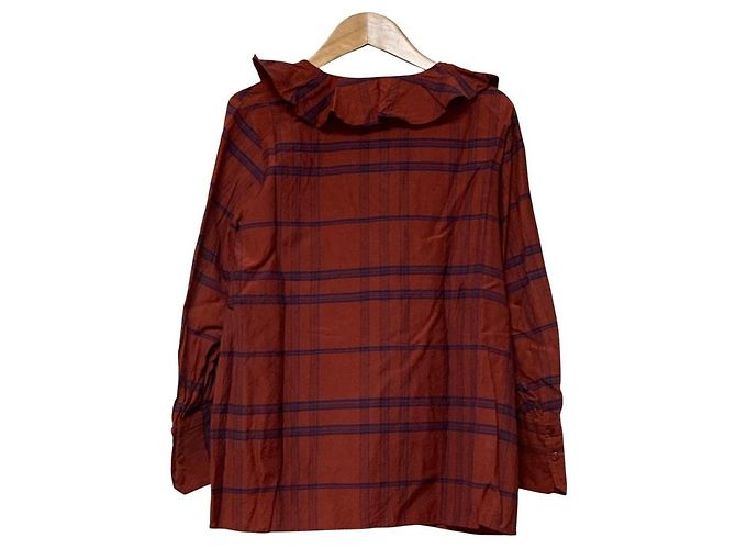 Autre Marque Blusa de cupro a cuadros en dos tonos DRESSTERIOR Roja - vista 2