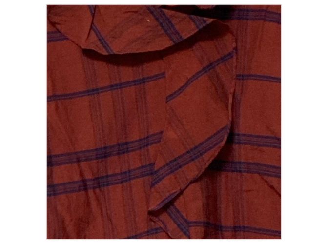 Autre Marque Blusa de cupro a cuadros en dos tonos DRESSTERIOR Roja - vista 3