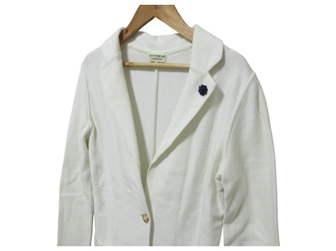 Autre Marque Chaqueta entallada de punto Lardini Blanco Blanco roto - vista 4