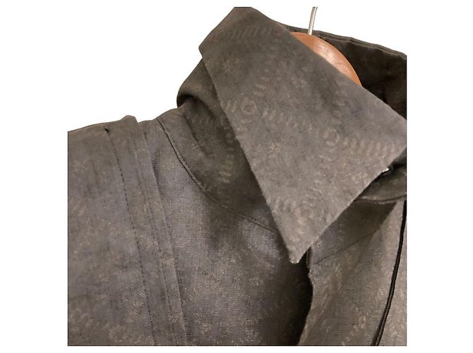 Autre Marque Blusa in LINEN Yohji Yamamoto Marrone - vista 3