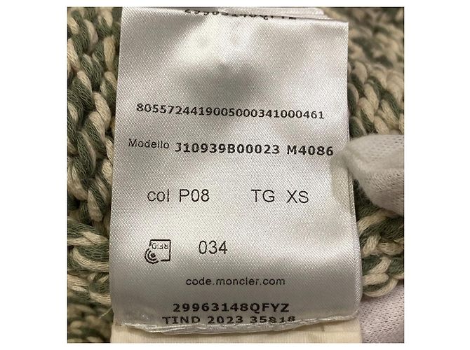 Cardigan 2way in maglia Moncler Beige Verde - vista 15