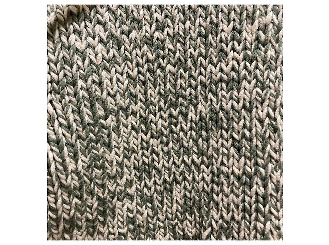 Cardigan 2way in maglia Moncler Beige Verde - vista 3