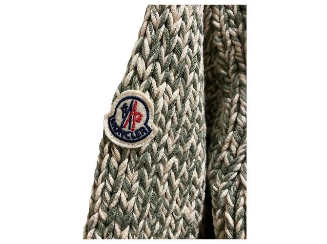 Cardigan 2way in maglia Moncler Beige Verde - vista 5