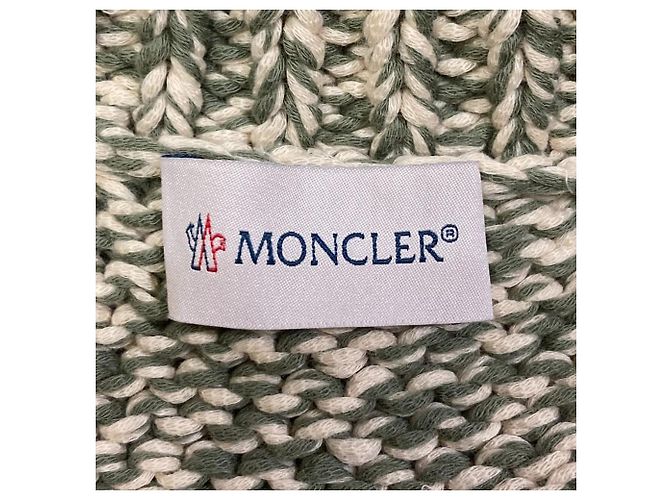 Cardigan 2way in maglia Moncler Beige Verde - vista 7