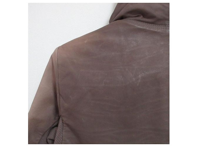 Rick Owens Hun Coat Leather Coat Marrone - vista 12
