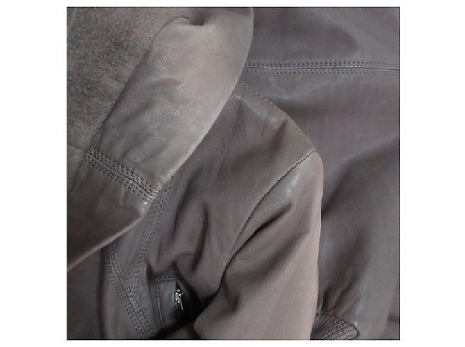 Rick Owens Hun Coat Leather Coat Marrone - vista 15