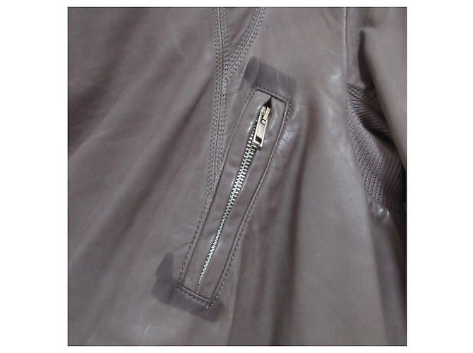 Rick Owens Hun Coat Leather Coat Marrone - vista 17