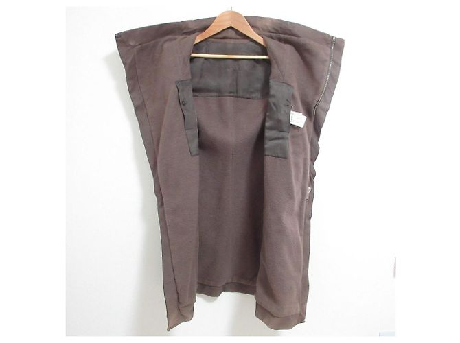 Rick Owens Hun Coat Leather Coat Marrone - vista 4