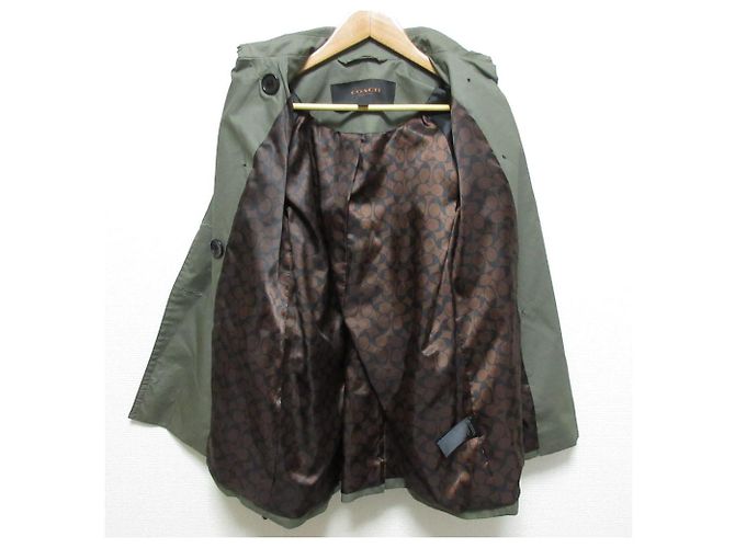 Trench Coat Corto Coach Verde Caqui - vista 3