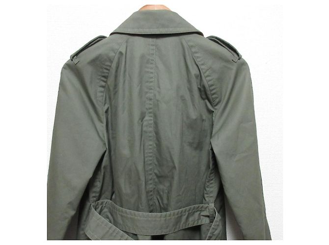 Trench Coat Corto Coach Verde Caqui - vista 5